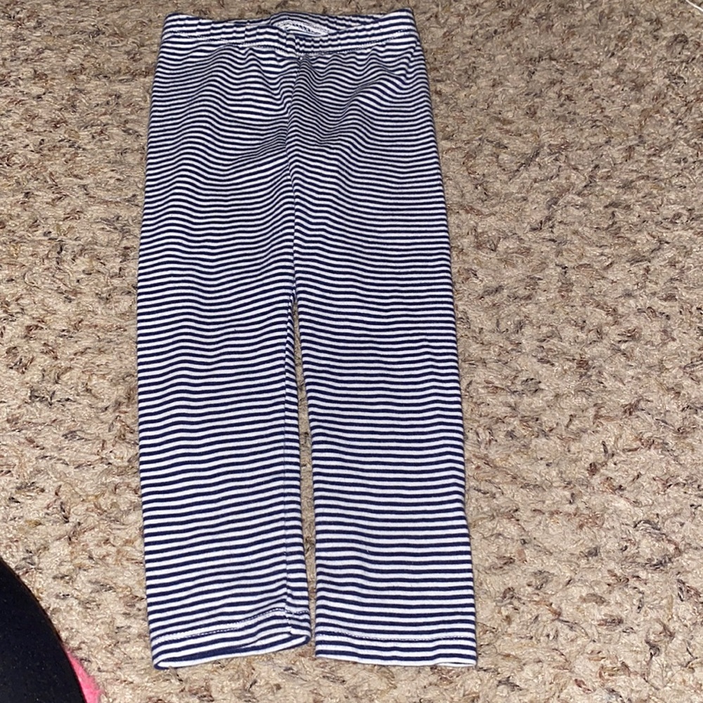 Navy and white striped leggings